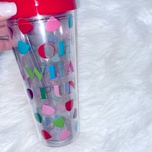 Oh What fun large plastic iced coffee/beverage tumblr